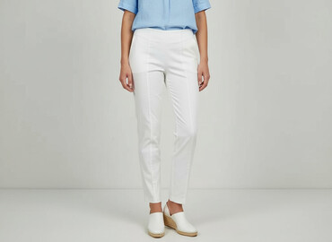 eleganckie sukienki rozmiar 48: Janina, Material trousers for women, size M