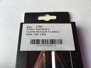 stikeri za automobile: NATPIS ZNAK BMW M NA KRILU - CRNI - CENA ZA PAR | Viber, WhatsApp — 3