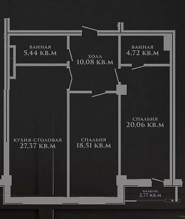 89: 2 комнаты, 89 м², 7 этаж, ПСО (под самоотделку) — 2