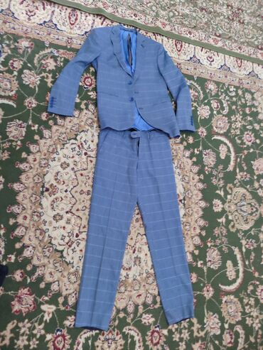 мужской льняной костюм: Костюм S (EU 36), цвет - Голубой