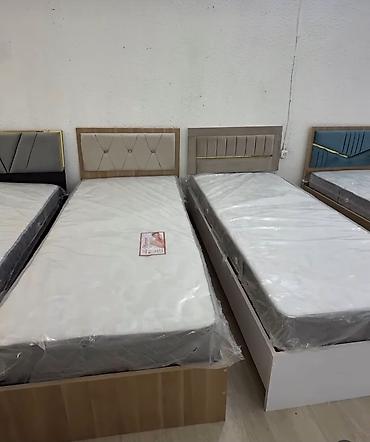qorka mebel: Tək nəfərlik çarpayı və döşək dəsti - Ölçü: təxmini 90x200 sm tək — 1