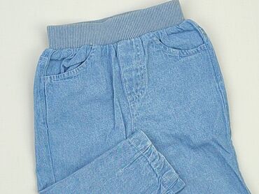 jeans i koszula: Spodnie jeansowe, 5.10.15, 6-9 m, stan - Idealny