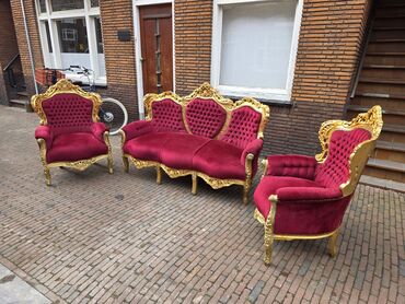 Stilske garniture: Luksuzni set nameštaja u baroknom stilu – trosed i dve fotelje - — 8