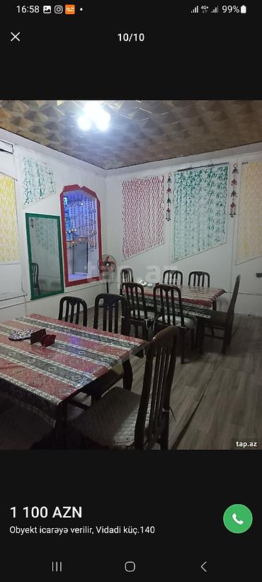 kafe stolari: Obyekt icarəyə verilir – Vidadi küç. 140 - Təyinat: hazır ictimai — 3
