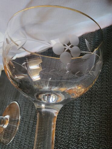 Čaše: Case kristal,rucni rad,gravura za dvoje 0,5 L,univerzalne iz 70ih — 11