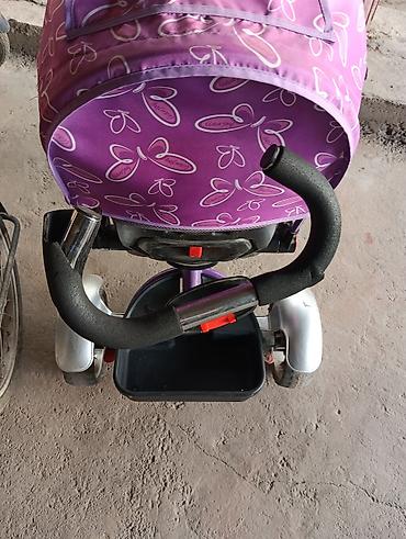 Балдар транспорту: Детский трехколесный велосипед-коляска (тип trike) с родительской — 2