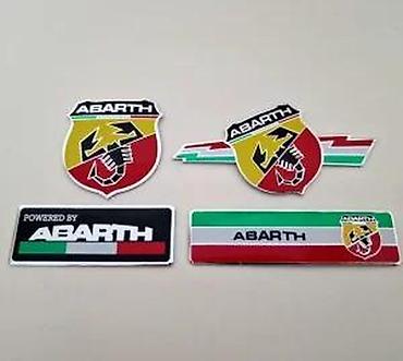 Auto delovi, gume i tjuning: Fiat Abarth znakovi oznake. Abarth samolepljivi metalni znakovi za — 11