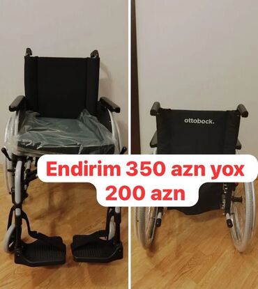 инвалидная коляска на прокат: Əlil arabasi. ENDİRİMDE 200 Satilir teze istifade edilmeyib Qatlanir