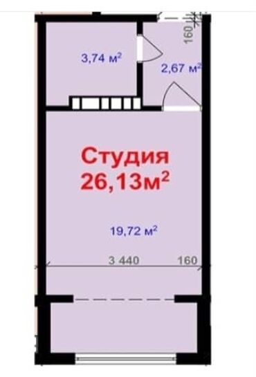 вагончик строительный: 1 комната, 26 м², 106 серия, 7 этаж, ПСО (под самоотделку)