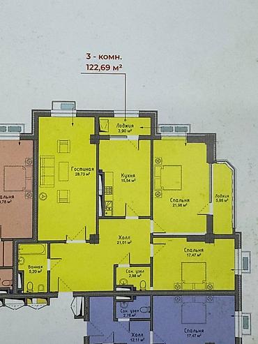 122: 3 комнаты, 122 м², Асанбай мкр Элитка, 12 этаж, ПСО (под самоотделку) — 4