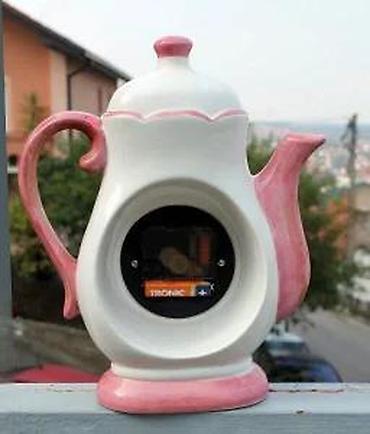 Satovi za kuću: Vtg Kaminski ukrasni keramički sat u obliku čajnika 26 cm!. Ispravan — 10