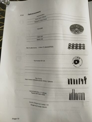 Metal dəzgahları: BENCH LATHE – TURNER Vario dəzgah Model seçimləri: - TURNER 210x400 — 2