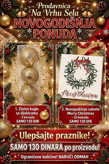 stolovi za terase i baste: Novogodišnja ponuda praznične dekoracije i salveta. U ponudi su: 1 — 1