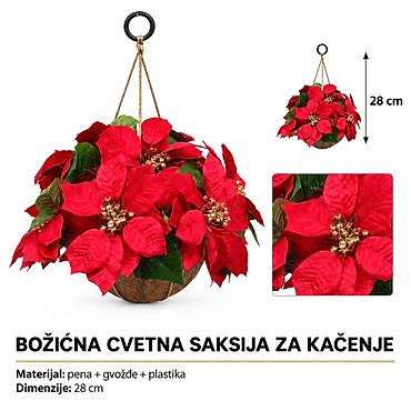 KMT Viseći božićni cvetni aranžman 7990860 Dekorativni viseći