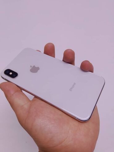 Apple iPhone: IPhone X, Б/у, 64 ГБ, White Titanium, Чехол, 1000 %