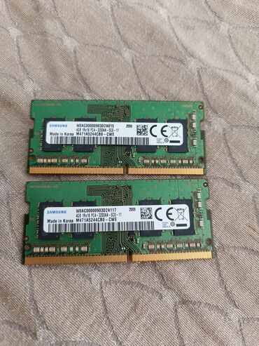 стекло ремонт: Оперативдик эс-тутум, Колдонулган, Samsung, 4 ГБ, DDR4, 3200 МГц, Ноутбук үчүн