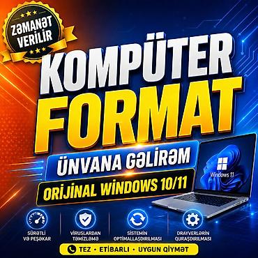 Noutbuk və kompüter təmiri: Peşəkar proqramçı tərəfindən kompüterlərin zəmanətlə format olunması — 1