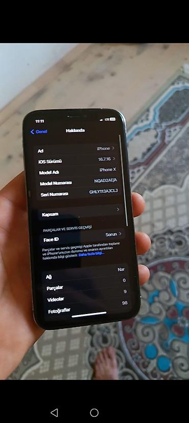 ikinci el telefon ayfon 7: IPhone X, 64 GB, Qara, Face ID — 4