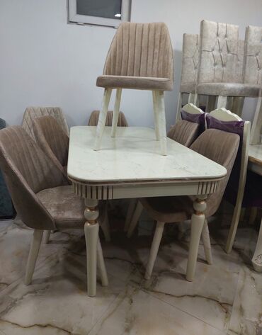 nejavika stol: Qonaq otağı üçün, Yeni, Açılan, Dördbucaq masa, 6 stul, Azərbaycan