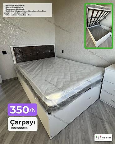 Çarpayı – 160×200 sm - Mexanizm: açılan, bazalı (yuxarı qalxan əsaslı