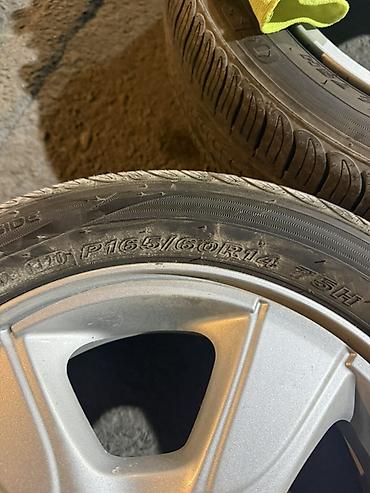 Шиналар жана дисктер: Дөңгөлөктөр монтажда 165 / 60 / R 14, Жай, Колдонулган, Комплект, Жеңил унаалар, Куйма, тешиктери - 4 — 4