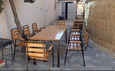 Masa və oturacaq dəstləri: Balkon üçün, Yeni, Açılmayan, Dördbucaq masa, 12 stul — 12