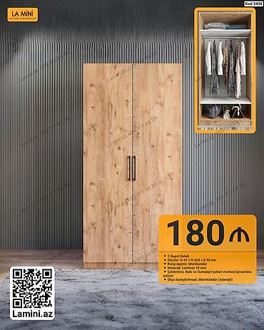 Mebel: LA MINI 2 qapılı dolab - Kod: 5406 - Ölçülər: D 47 × H 200 × E 90 sm — 1