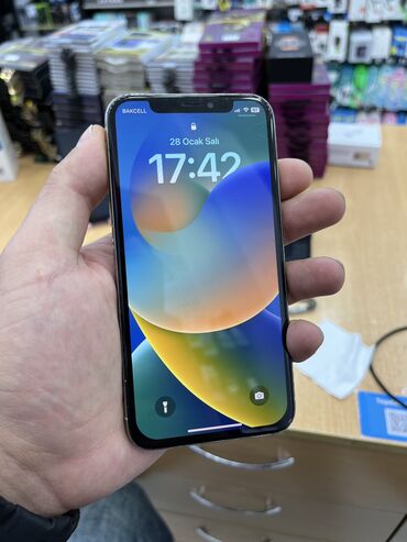 apple mac: IPhone X, 64 GB, Ağ, Simsiz şarj, Face ID