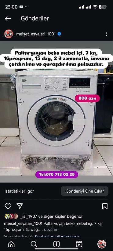 Paltaryuyan maşınlar: Paltaryuyan Anbardan satiş.Qimətlər aşagida qeyd olunub.Ünvana — 28