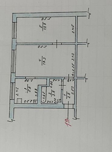 1 комнатная квартира в бишкеке: 2 комнаты, 43 м², 104 серия, 1 этаж, Косметический ремонт