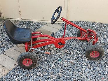 Детские велосипеды: Pedallı kart (pedalla idarə olunan go-kart) - Rəng: qırmızı, metal — 3