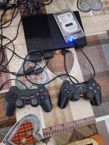ps3 hard disk: PlayStation 2 Slim (PS2) oyun seti Komplekt: - PS2 Slim konsolu - 2 — 1