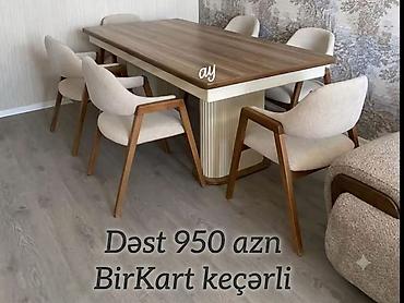 *Masa desti* *stol stul* Masa 93 ×200 +6 ədəd oturacaq 🎨 Rəng seçimi