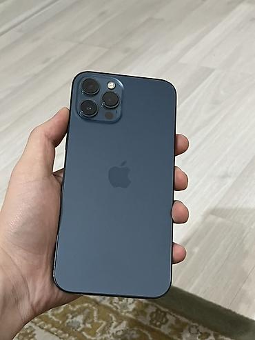 IPhone 12 Pro Max, Б/у, 256 ГБ, Pacific Blue, Зарядное устройство, Защитное стекло, Чехол, 82 %