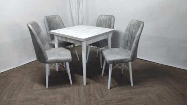 Setovi stolova i stolica: Cena kompleta 260e Stolica: Nogari drvo Visina 90cm Visina sedista — 5