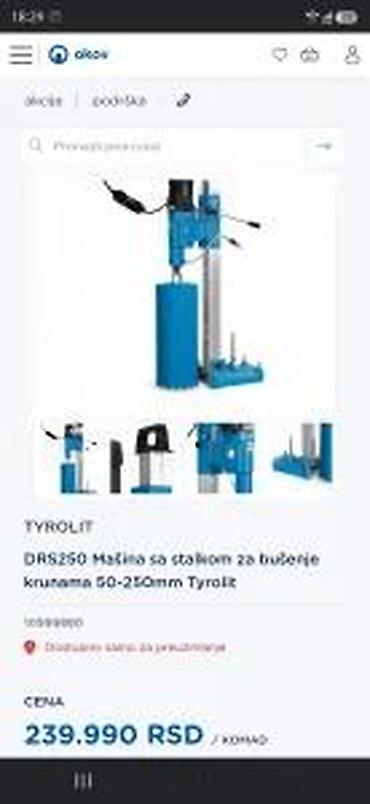 dupla stega: TYROLIT MASINA ZA DIJAMANTSKO BUSENJE 250MMM | Masina je ispravna — 1