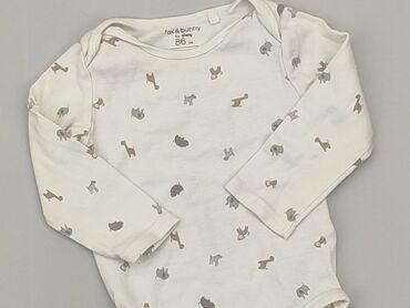 białe body z długim rękawem niemowlęce: Body, Fox&Bunny, 12-18 m, 
stan - Bardzo dobry