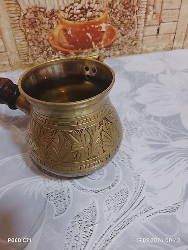 samovar altı podnos: Misdən hazırlanmış əl işi cezve (ibrik) – klassik Şərq üslubunda — 1