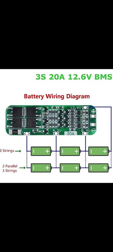 Фото и видеокамеры: 3S 20A 12.6V BMS – Li‑ion/Li‑pol akkumulyator qoruma platası - 3S (3 — 3