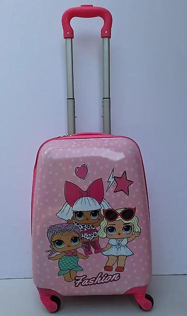 Rančevi, torbe i koferi: Dečji kofer na točkiće – ružičasti, sa motivima popularnih lutkica i — 7