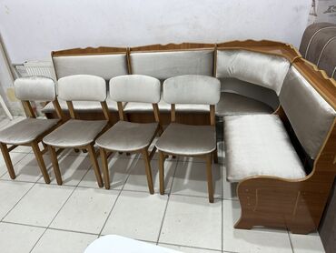 Masa və oturacaq dəstləri: Mətbəx üçün, Açılmayan, Kvadrat masa, 4 stul — 6