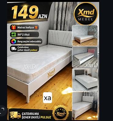 tek neferlik taxt: Birnəfərlik çarpayı dəsti – döşək hədiyyə Ölçü: 90x200 sm Müasir və — 1