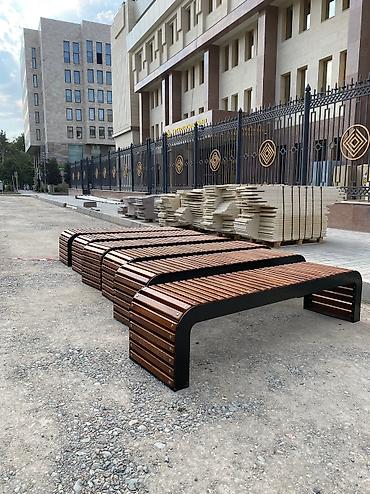 Скамейки: Скамейка Металл, Со спинкой — 11