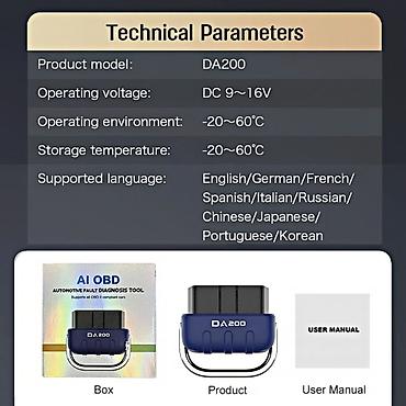 Alati za automobile: Novo - DA200 AI Bluetooth OBD2 za IOS & Android Podržava svih 9 — 9