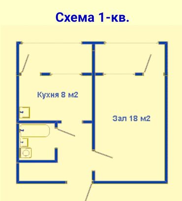 продажа квартир трёх комнатную аламидин 1: 1 комната, 36 м², 105 серия, 8 этаж, Косметический ремонт