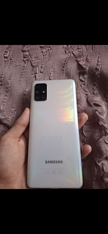 продаю айфон х: Samsung Galaxy A71 5G, 128 ГБ, цвет - Белый, Отпечаток пальца, Face ID