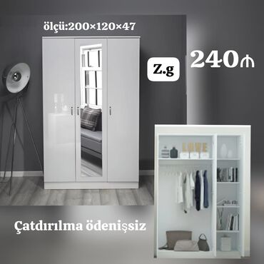 ikinci el balkon dolabı: *Dolab 3 qapılı💫240Azn* ▫️Rəng seçimi sərbəst ▫️Material:Rusiya