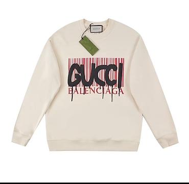 Толстовки: Свитшот Gucci x Balenciaga - Цвет: молочный (айвори) - Принт: крупный — 1
