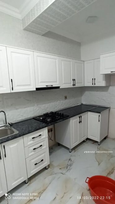 Sifarişlə mətbəx mebeli: Sifarişlə mətbəx dəsti, Özü çəkən petlələr, MDF, Kredit yoxdur, Pulsuz çatdırılma, Rayonlara çatdırılma — 16