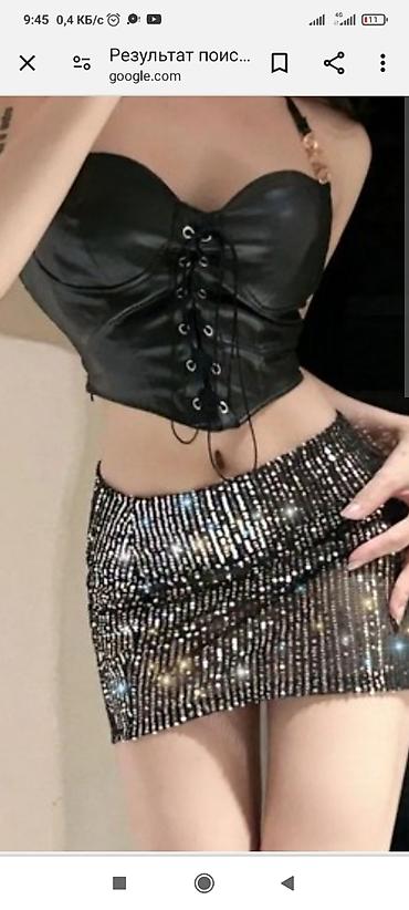 Юбки: Юбка, Модель юбки: Прямая, Миди, Высокая талия, С пайетками — 9